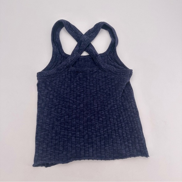 Anthropologie Pilcro Blue Rib Knit Cross Back Sweater Tank Top Small - Picture 2 of 5